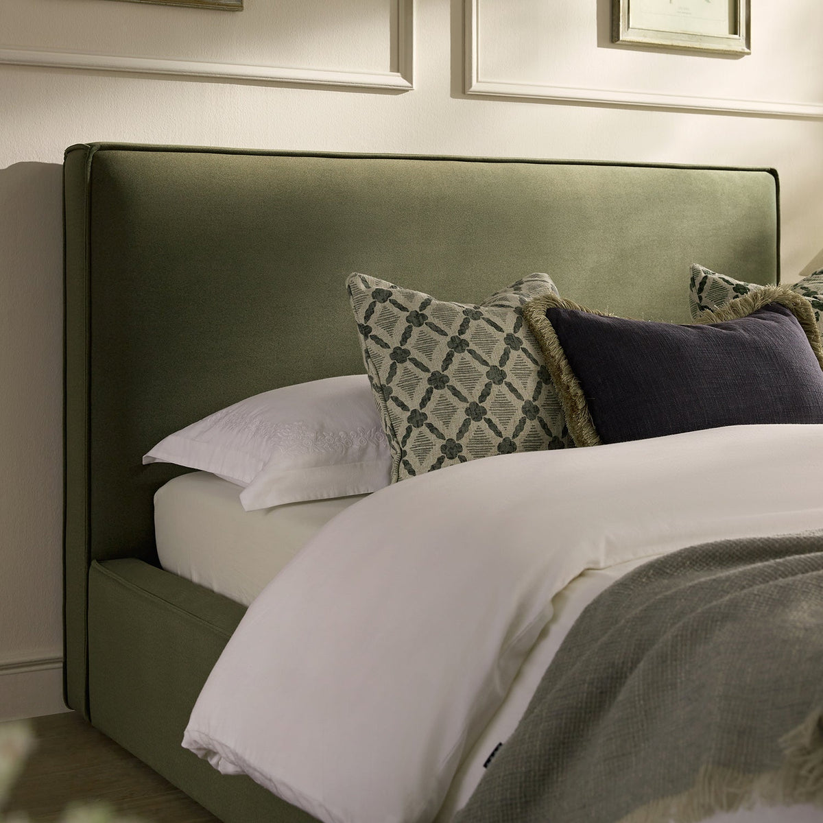 Forte Drawer Storage Bed in Dried Herb Mohair