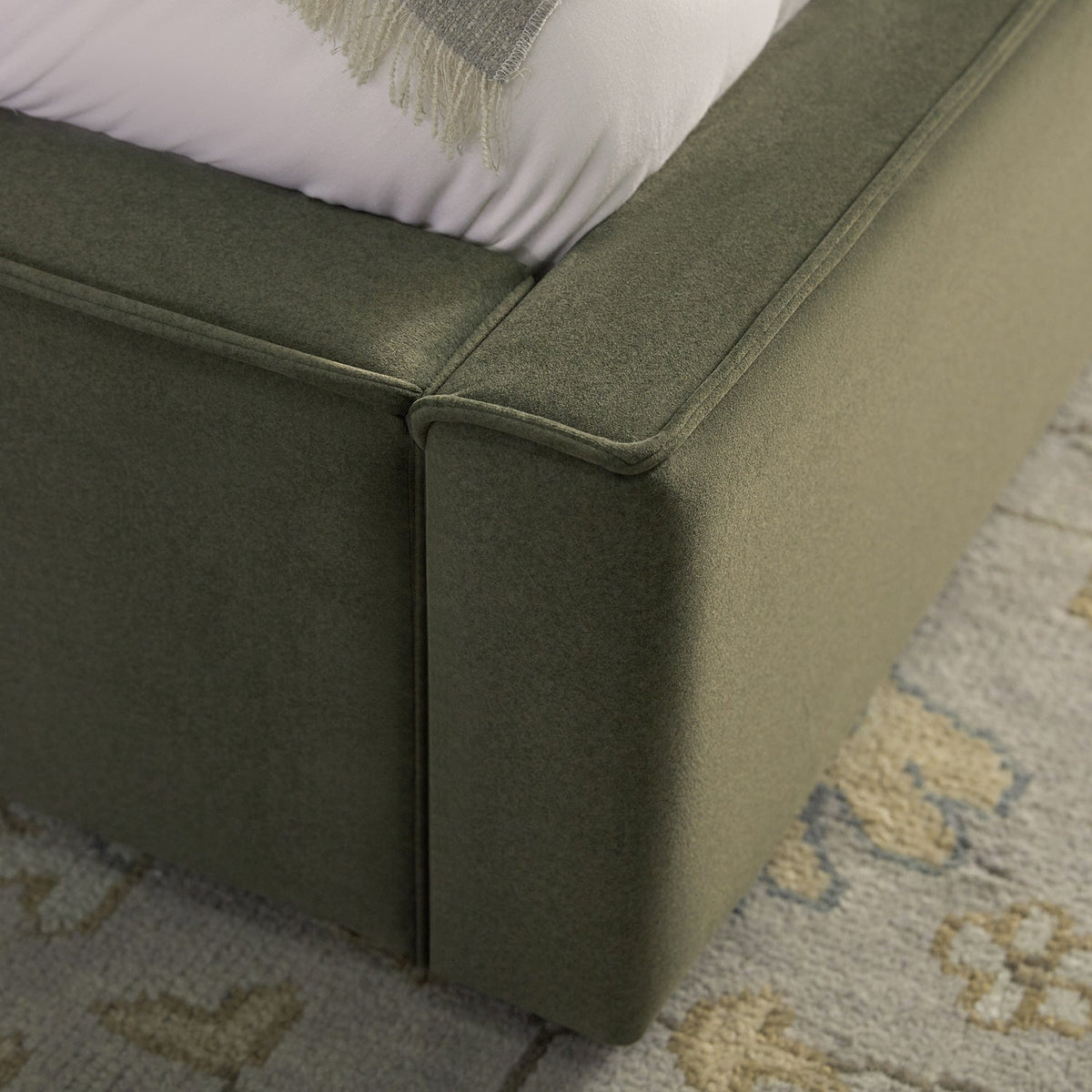 Forte Drawer Storage Bed in Dried Herb Mohair