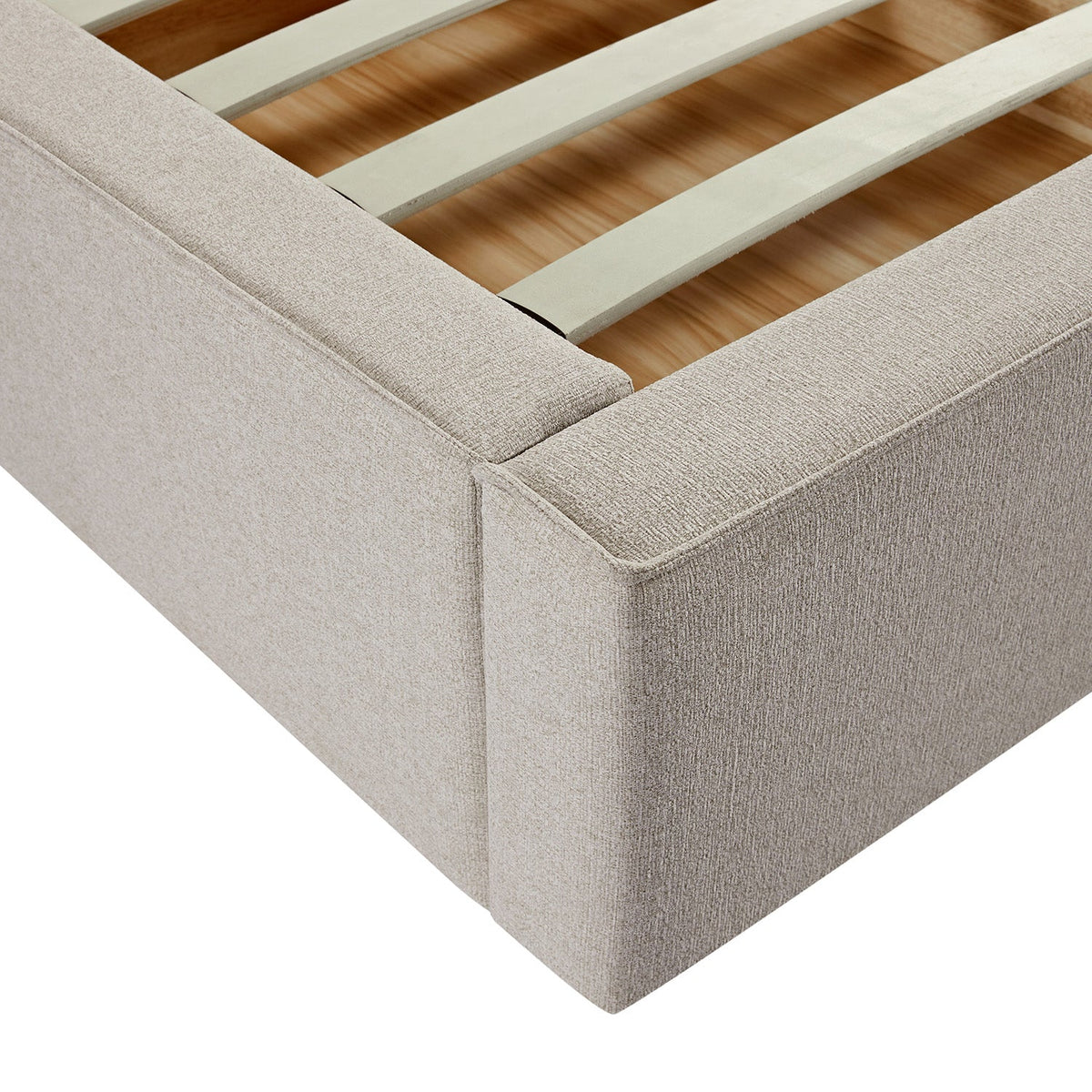 Forte Drawer Storage Bed in Oatmeal Weave