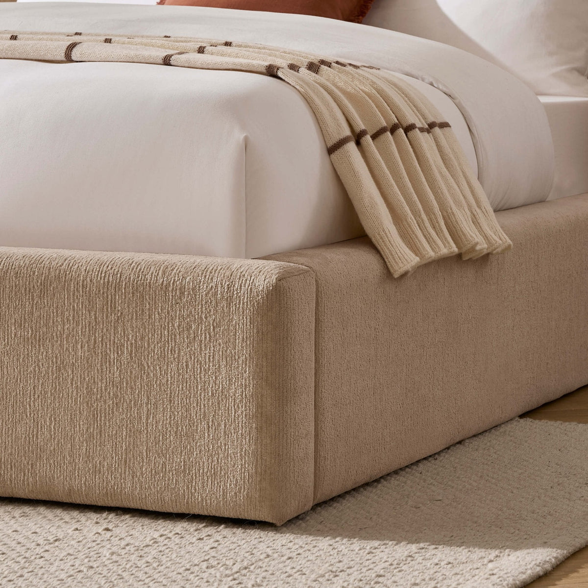 Aintree Ottoman Storage Bed - Textured Oatmeal — view 9