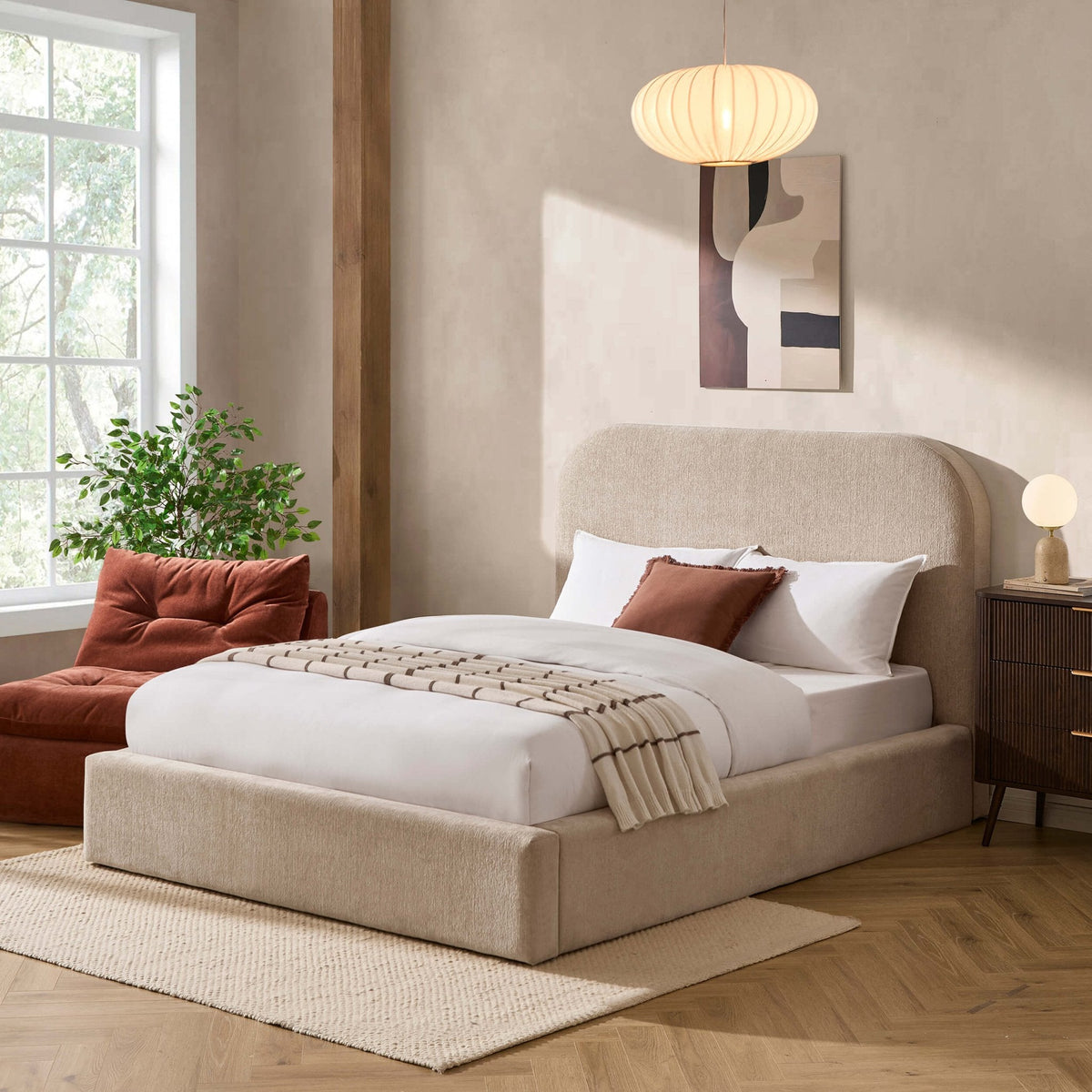 Aintree Ottoman Storage Bed - Textured Oatmeal — view 3