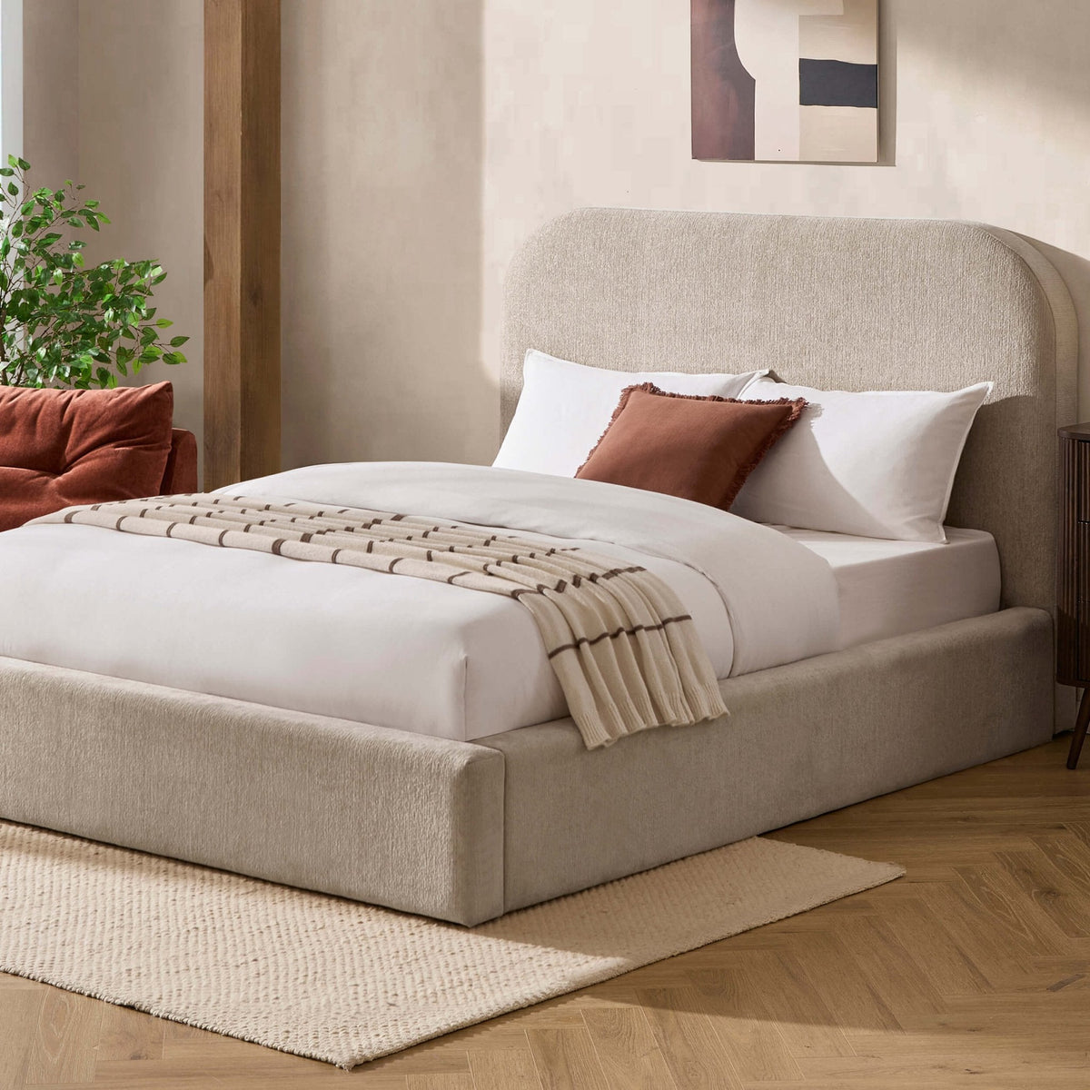 Aintree Ottoman Storage Bed - Textured Oatmeal — view 4