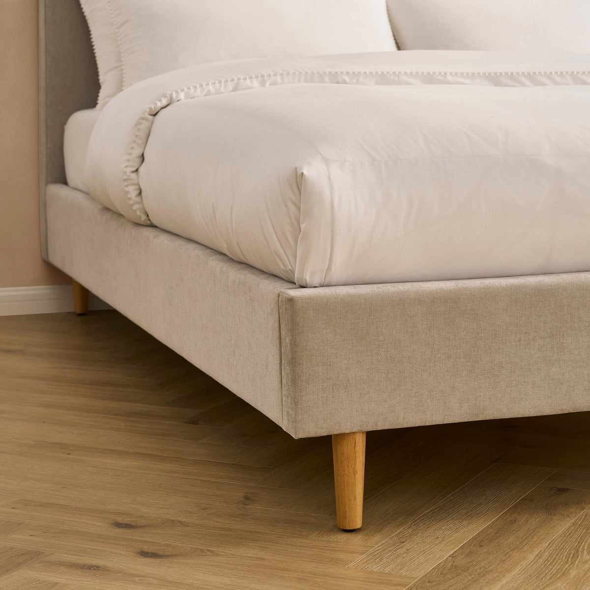 Ascot Bed Frame - Chenille Light Grey — view 7