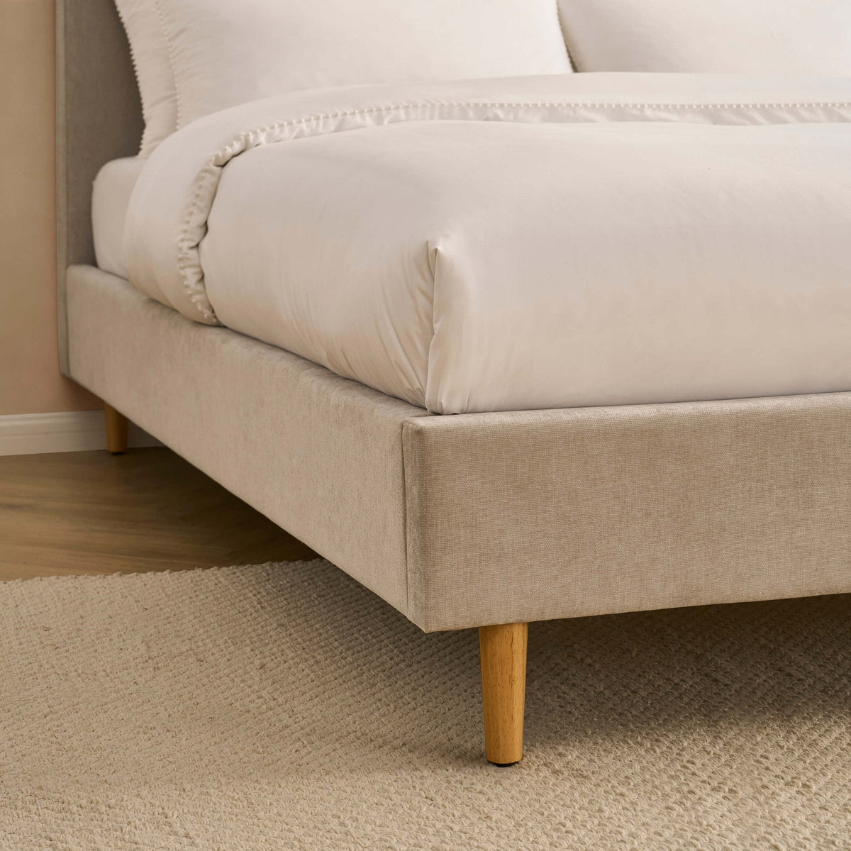 Ascot Bed Frame - Chenille Light Grey — view 5
