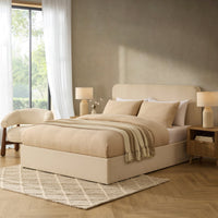 Ascot Ottoman Storage Bed - Cream Linen — view 3 – image 3 of 12
