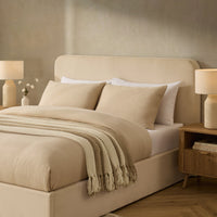 Ascot Ottoman Storage Bed - Cream Linen — view 4 – image 4 of 12