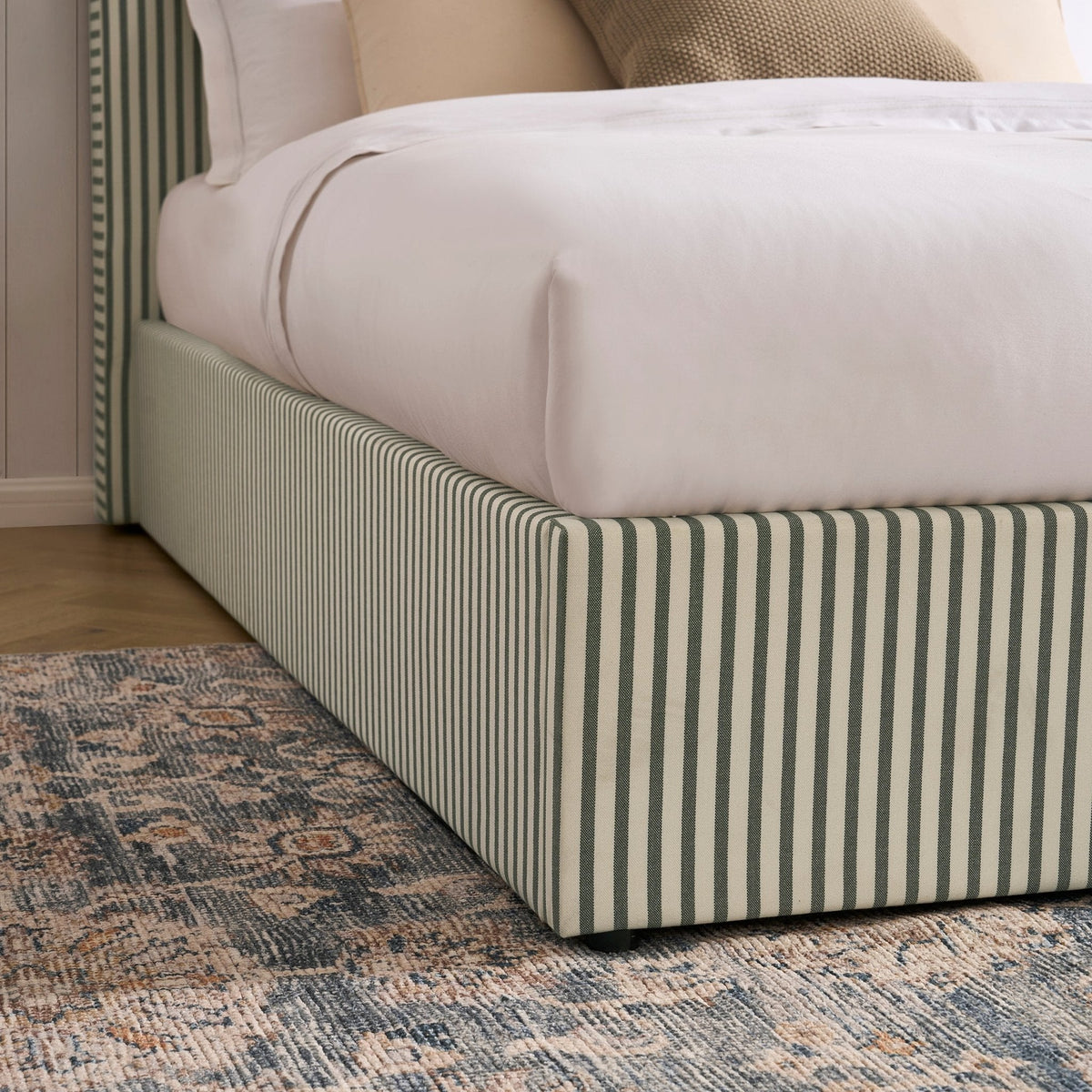Ascot Ottoman Storage Bed - Sage Stripe — view 8