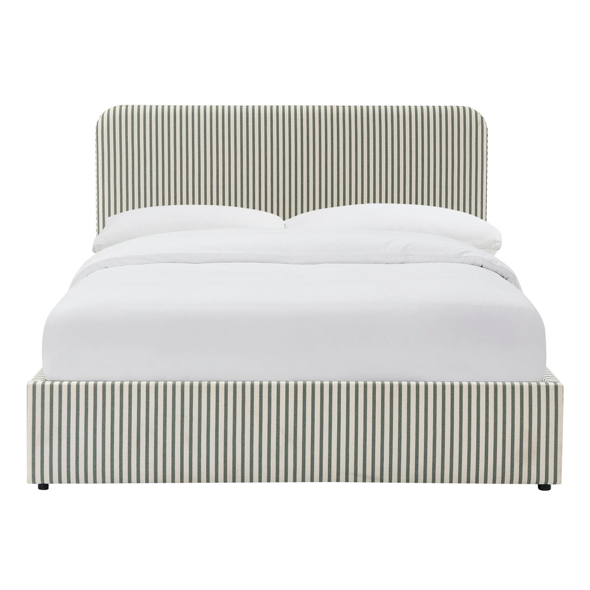 Ascot Ottoman Storage Bed - Sage Stripe — view 9