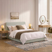 Ascot Ottoman Storage Bed - Sage Stripe — view 5 – image 5 of 14