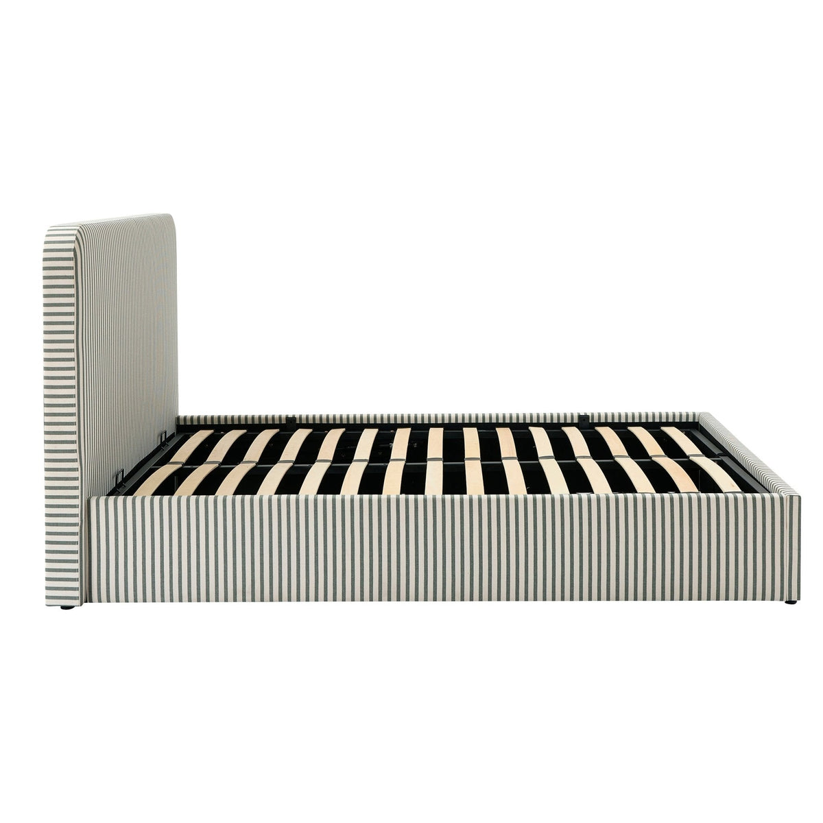 Ascot Ottoman Storage Bed - Sage Stripe — view 11