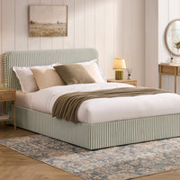 Ascot Ottoman Storage Bed - Sage Stripe – image 1 of 14