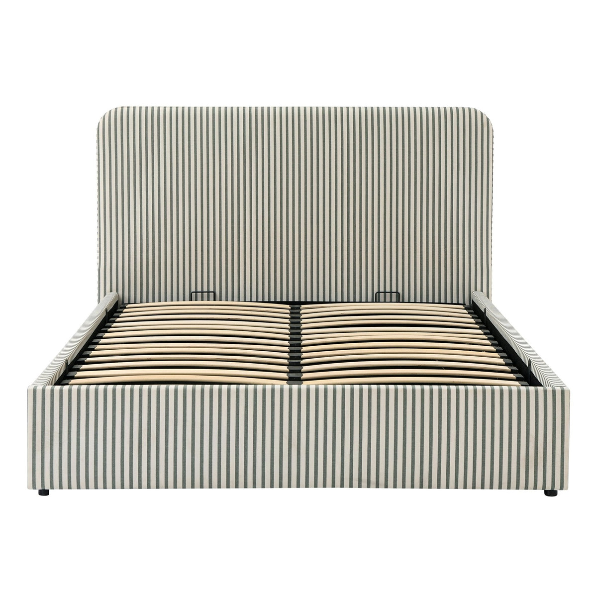 Ascot Ottoman Storage Bed - Sage Stripe — view 10