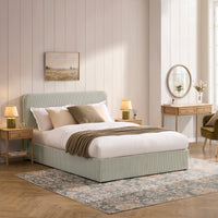 Ascot Ottoman Storage Bed - Sage Stripe — view 7 – image 7 of 14