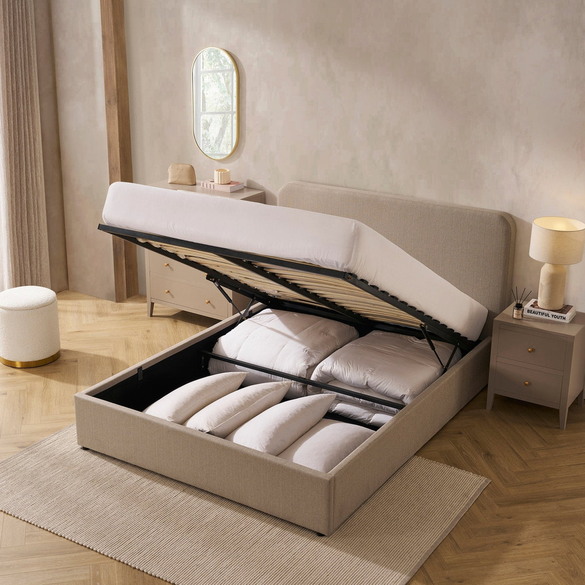 Ascot Ottoman Storage Bed - Stone Grey — view 6