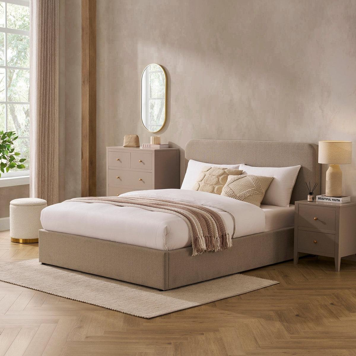 Ascot Ottoman Storage Bed - Stone Grey — view 2