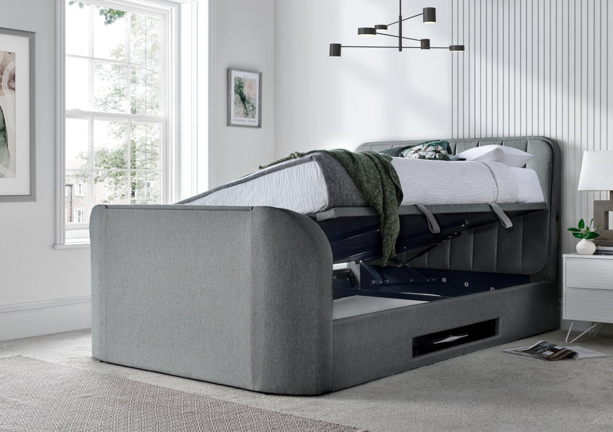 Aspen Upholstered Ottoman TV Bed Smoke Bed Frame Only