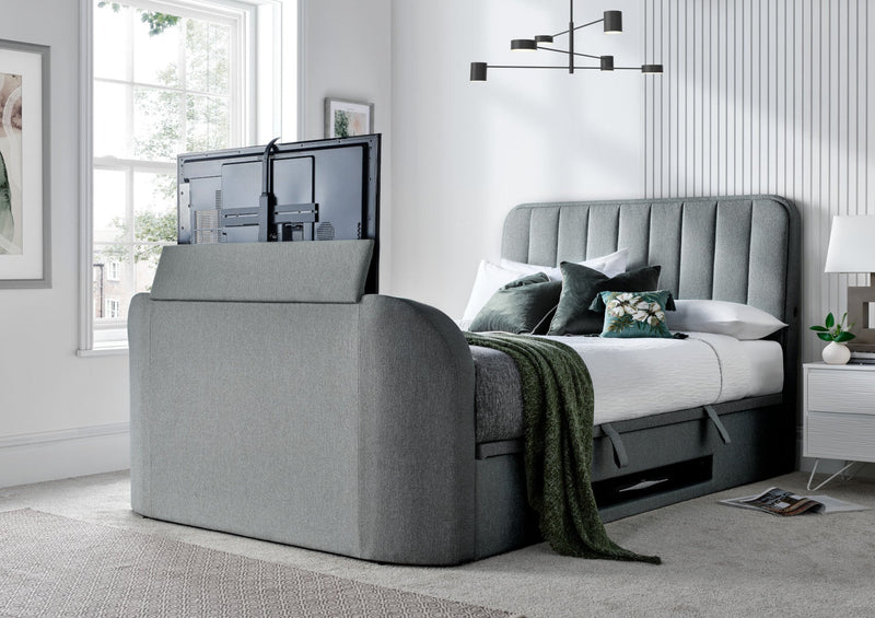 Aspen Upholstered Ottoman TV Bed Smoke Bed Frame Only