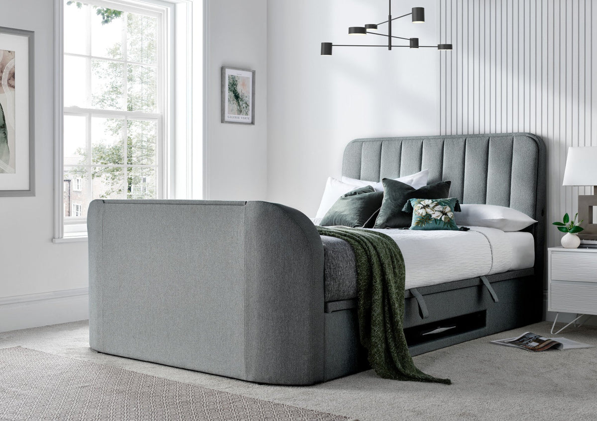 Aspen Upholstered Ottoman TV Bed Smoke Bed Frame Only