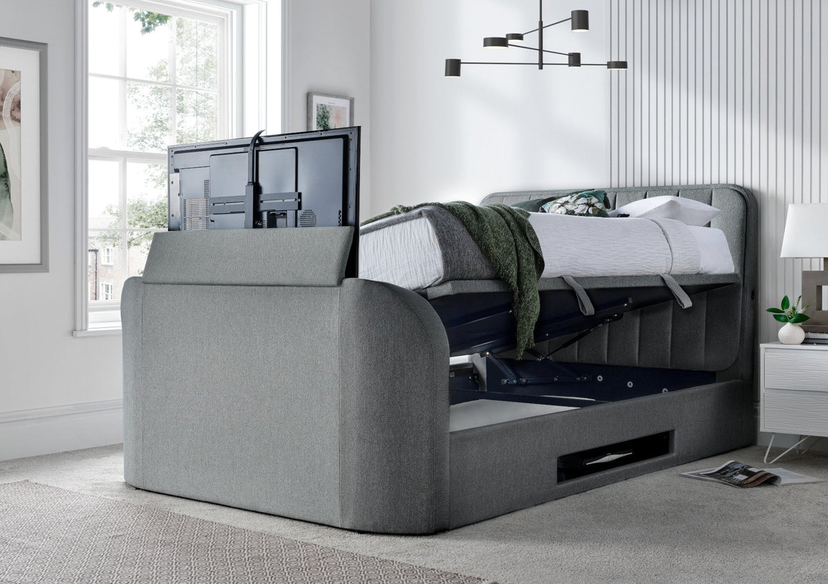 Aspen Upholstered Ottoman TV Bed Smoke Bed Frame Only