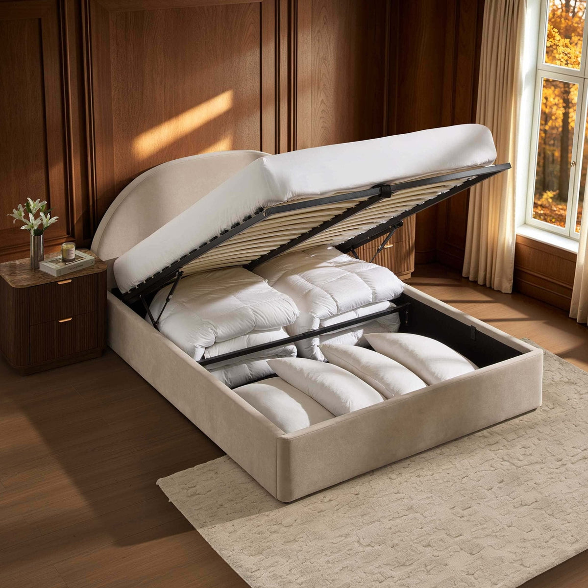 Austin Ottoman Storage Bed - Stone — view 6