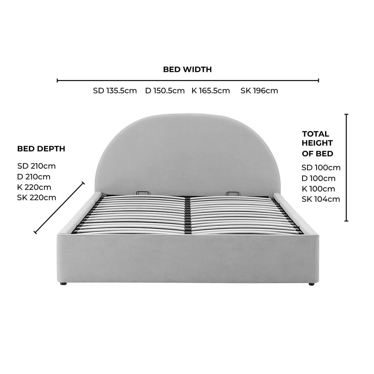 Austin Ottoman Storage Bed - Stone — view 16