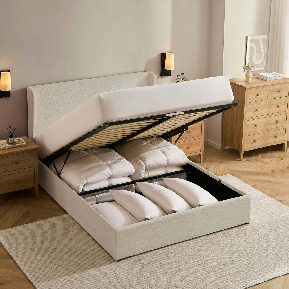 Berkeley Ottoman Storage Bed - Chenille Ecru — view 4