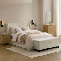 Berkeley Ottoman Storage Bed - Chenille Ecru — view 7 – image 7 of 14