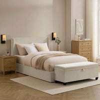 Berkeley Ottoman Storage Bed - Chenille Ecru — view 3 – image 3 of 14