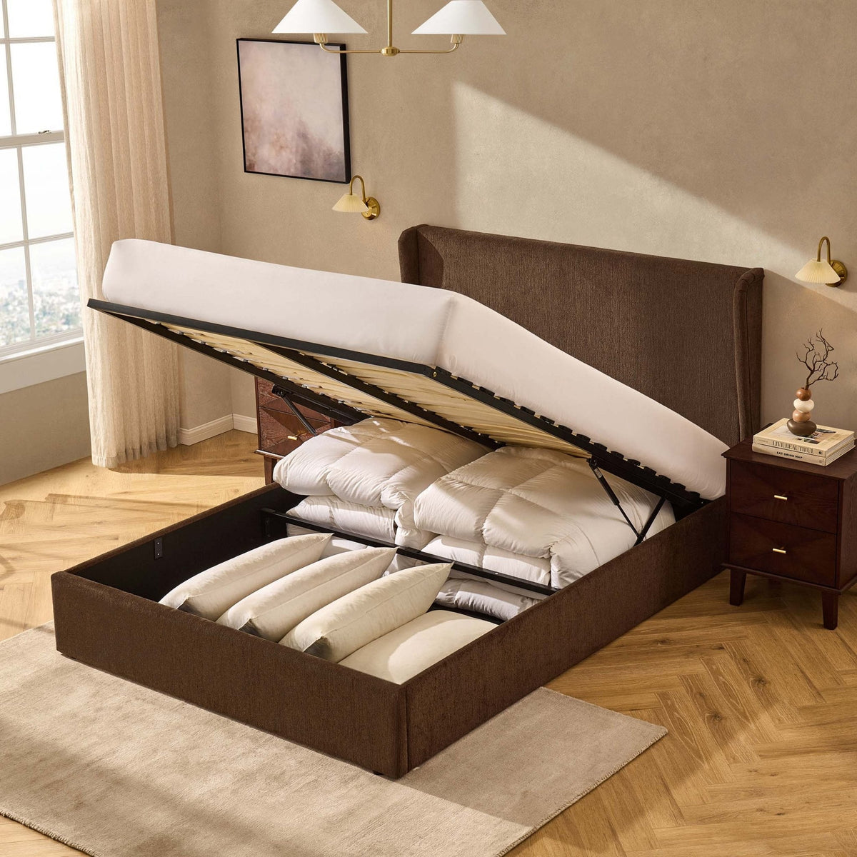 Berkeley Ottoman Storage Bed - Textured Cappuccino — view 7