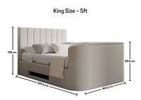Berkley Upholstered Arran Natural Ottoman TV Bed - Bed Frame Only – image 9 of 10