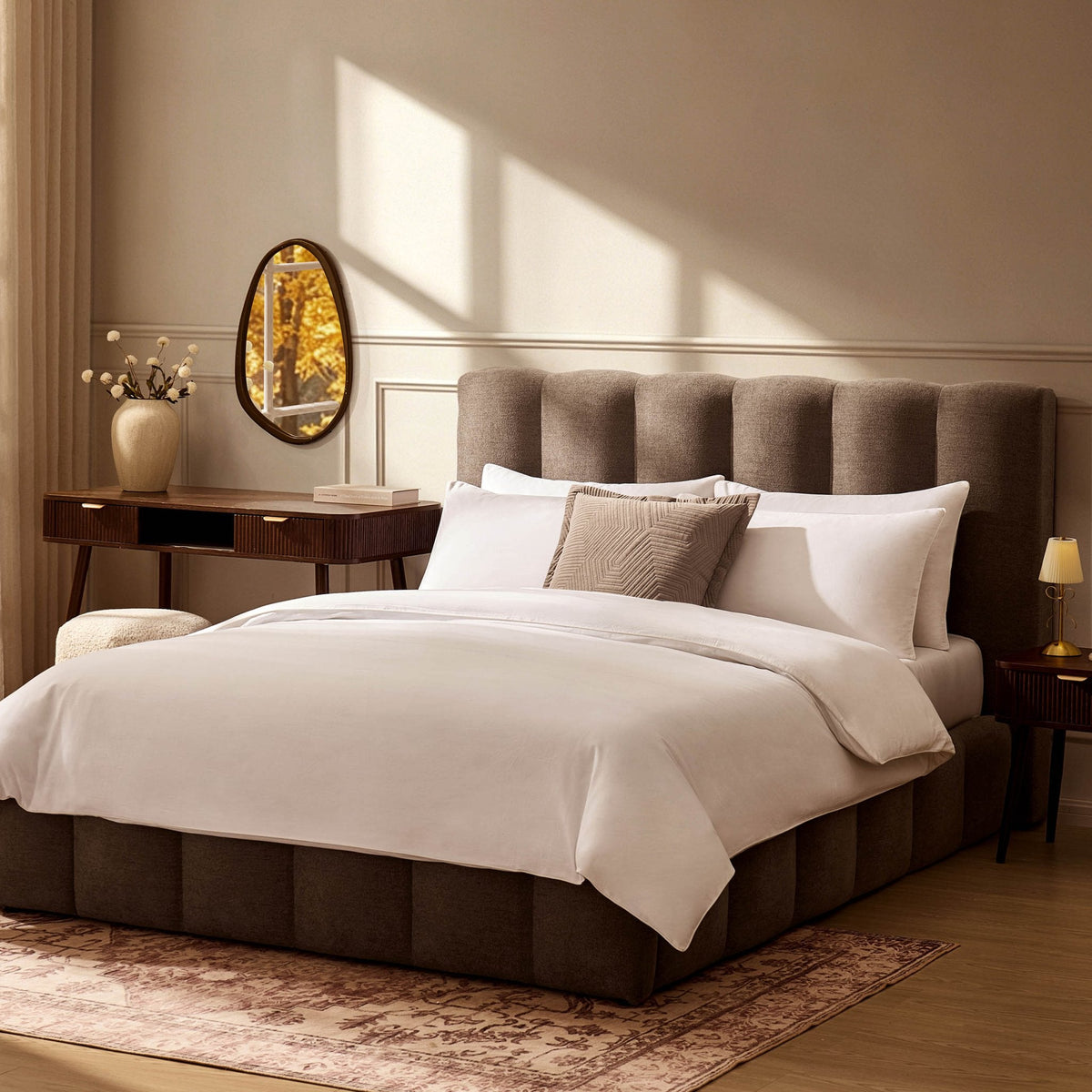 Cheshire Ottoman Storage Bed - Chenille Mushroom — view 2