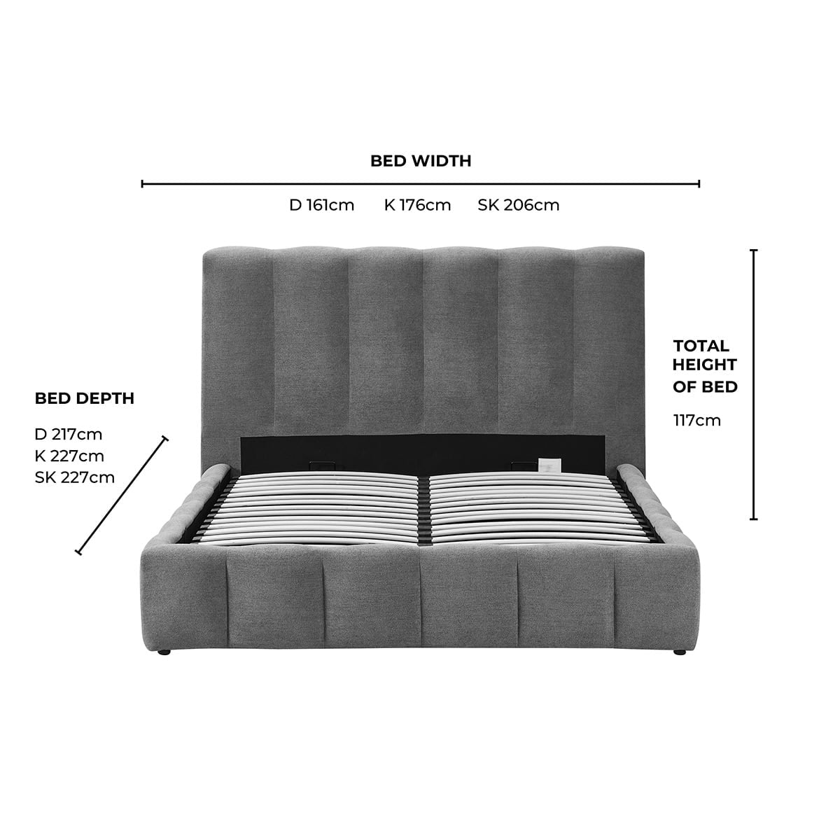 Cheshire Ottoman Storage Bed - Chenille Mushroom — view 14