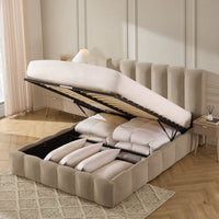 Cheshire Ottoman Storage Bed - Chenille Oatmeal — view 2 – image 2 of 14
