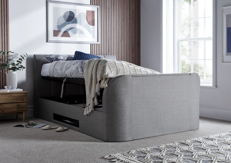 Copenhagen Upholstered Ottoman TV Bed - Mid Grey