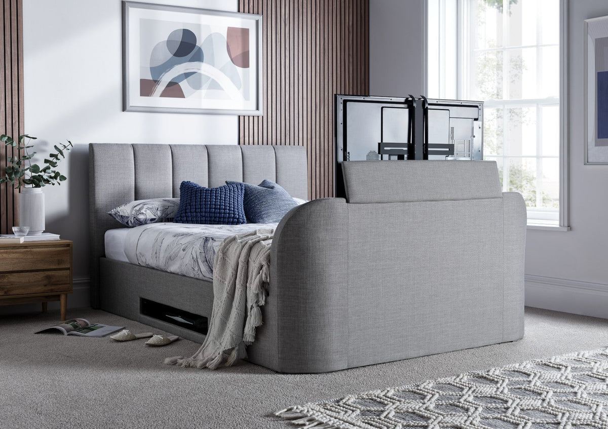 Copenhagen Upholstered Ottoman TV Bed - Mid Grey