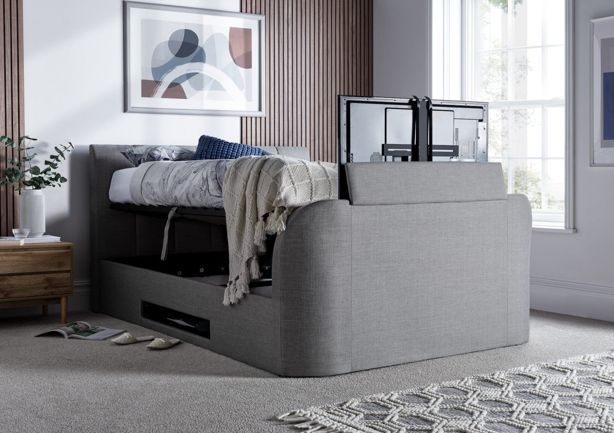 Copenhagen Upholstered Ottoman TV Bed - Mid Grey
