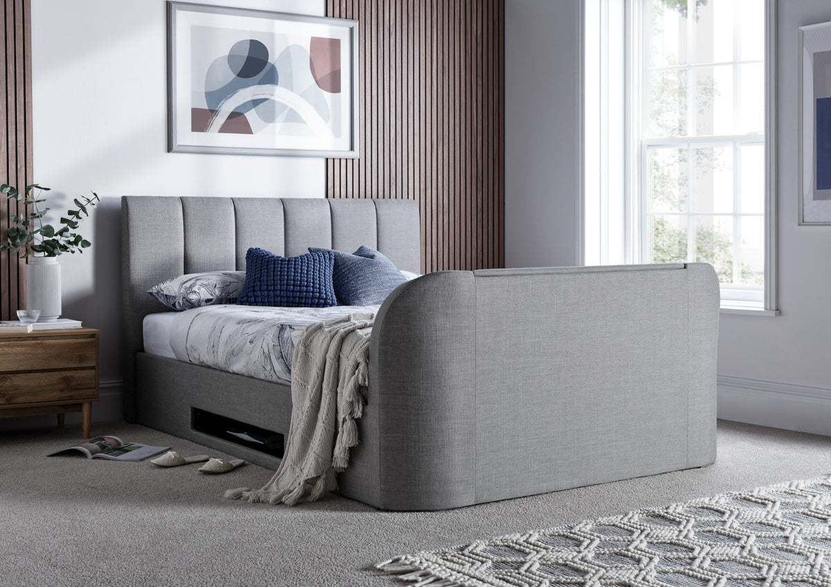 Copenhagen Upholstered Ottoman TV Bed - Mid Grey