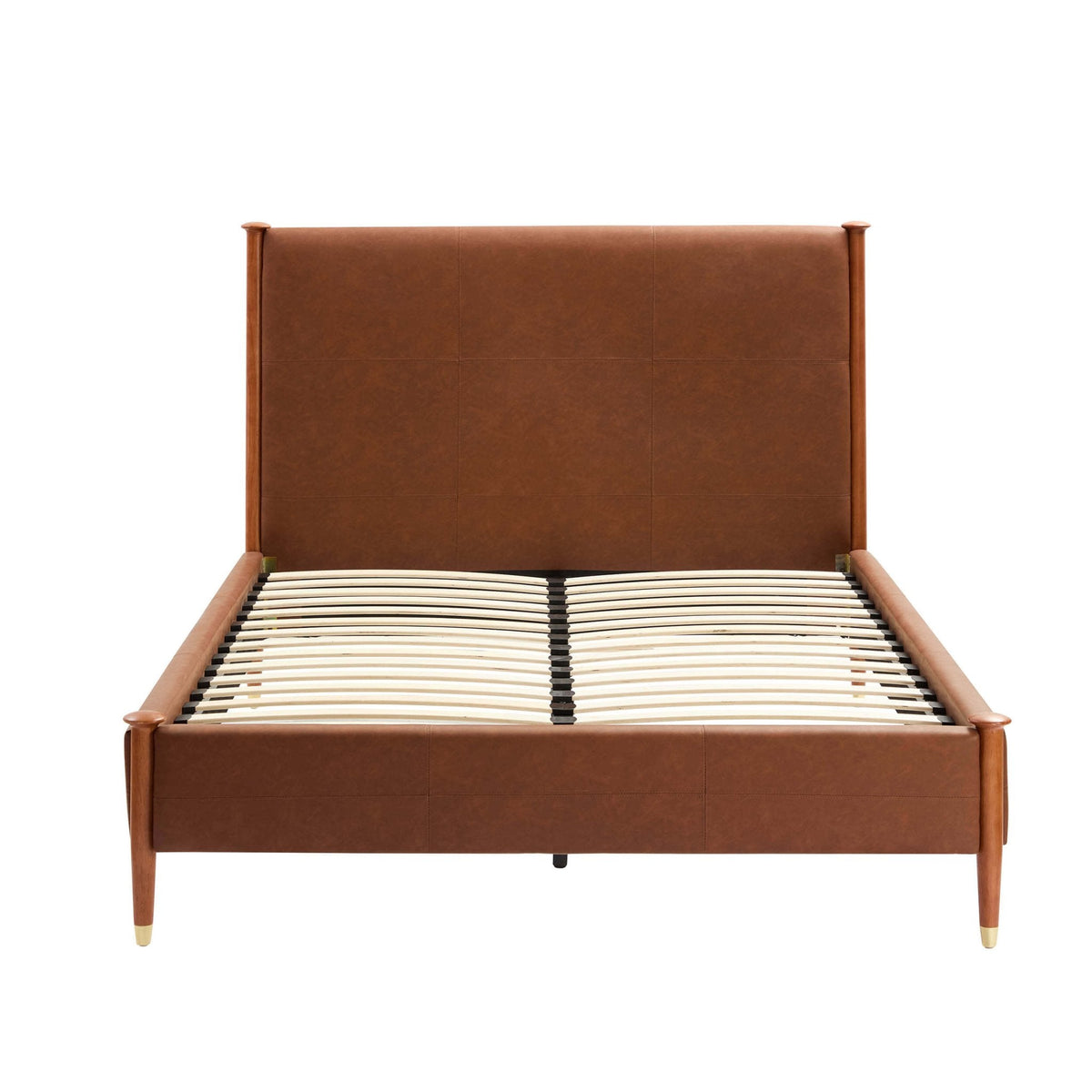 Dallas Bed Frame - Faux Leather Tan — view 7