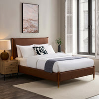 Dallas Bed Frame - Faux Leather Tan – image 1 of 12