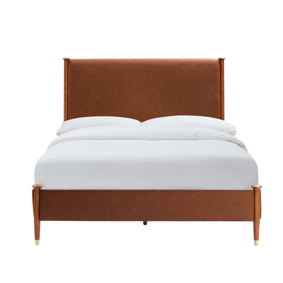 Dallas Bed Frame - Faux Leather Tan — view 10