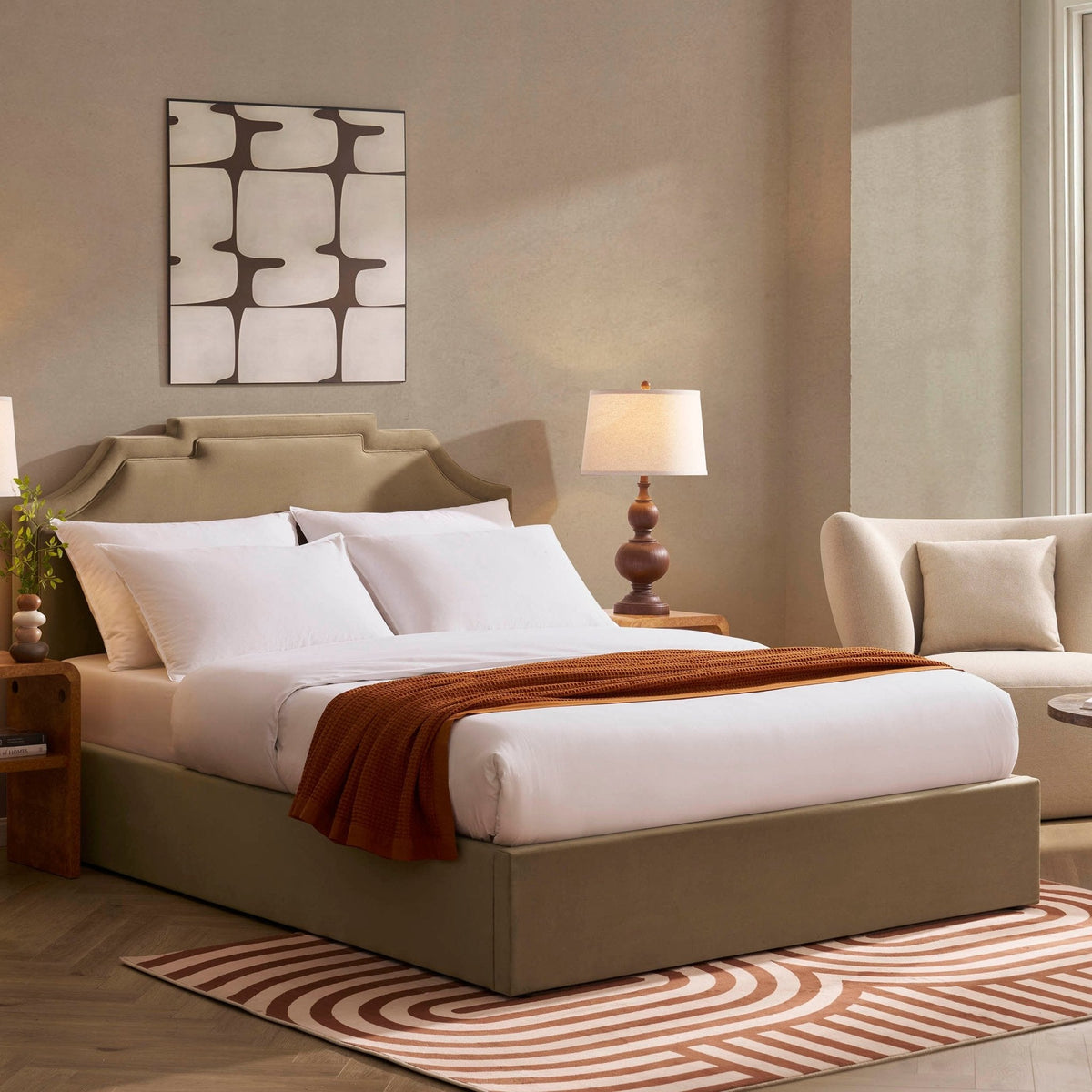 Delphi Ottoman Storage Bed - Latte — view 4