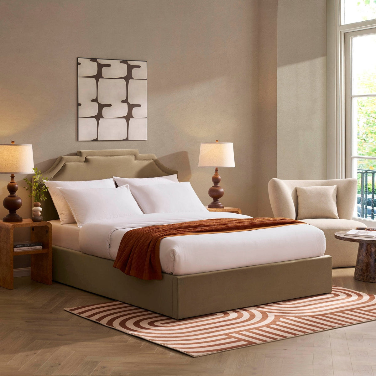 Delphi Ottoman Storage Bed - Latte — view 3