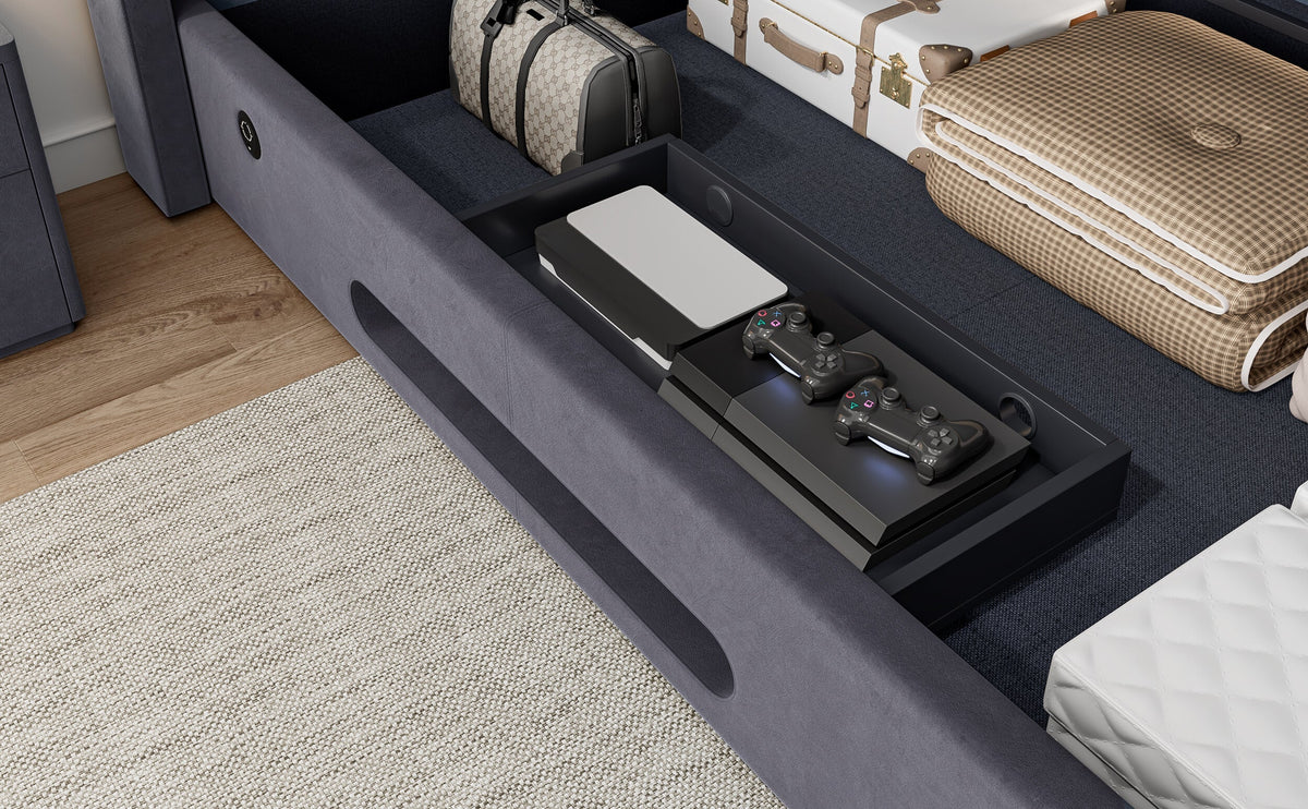 Amber 4.1 Multimedia Ottoman Storage TV Bed Frame — view 14