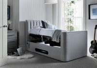 Lynx Single Ottoman TV Bed In Pebble Grey — view 2 – image 2 of 8