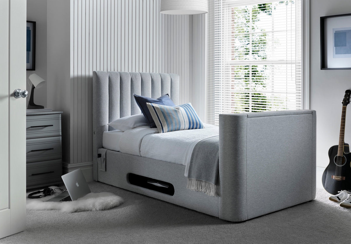 Lynx Single Ottoman TV Bed In Pebble Grey — view 5