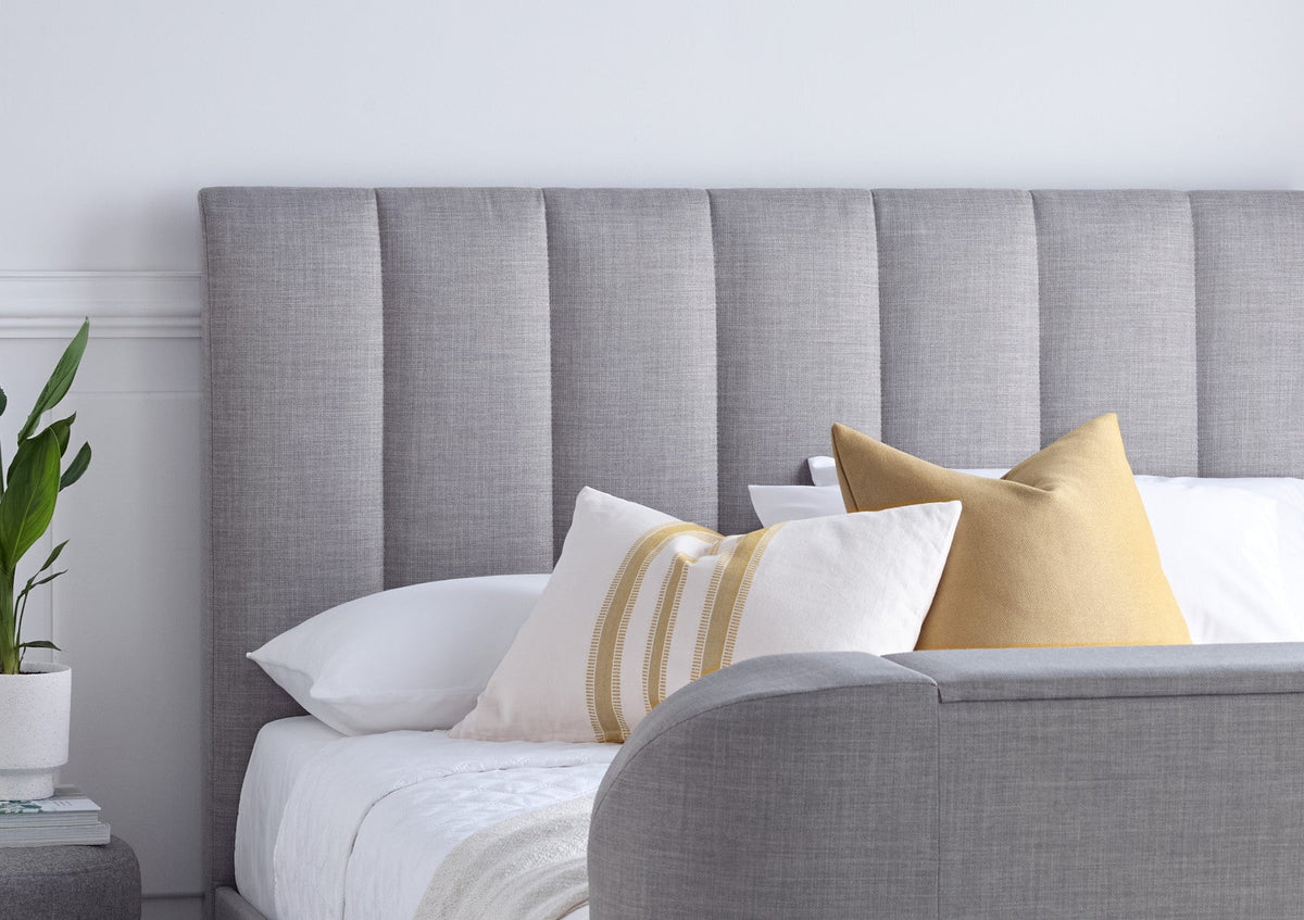 Lucille Upholstered TV Bed Mid Grey Bed Frame Only