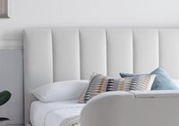 Lucille Upholstered TV Bed Natural Velvet Bed Frame Only – image 3 of 10
