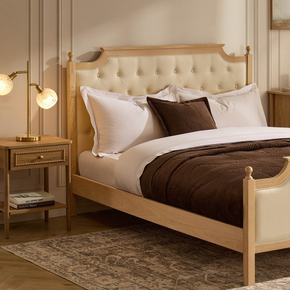 Luxor Bed Frame - Cream Linen — view 7