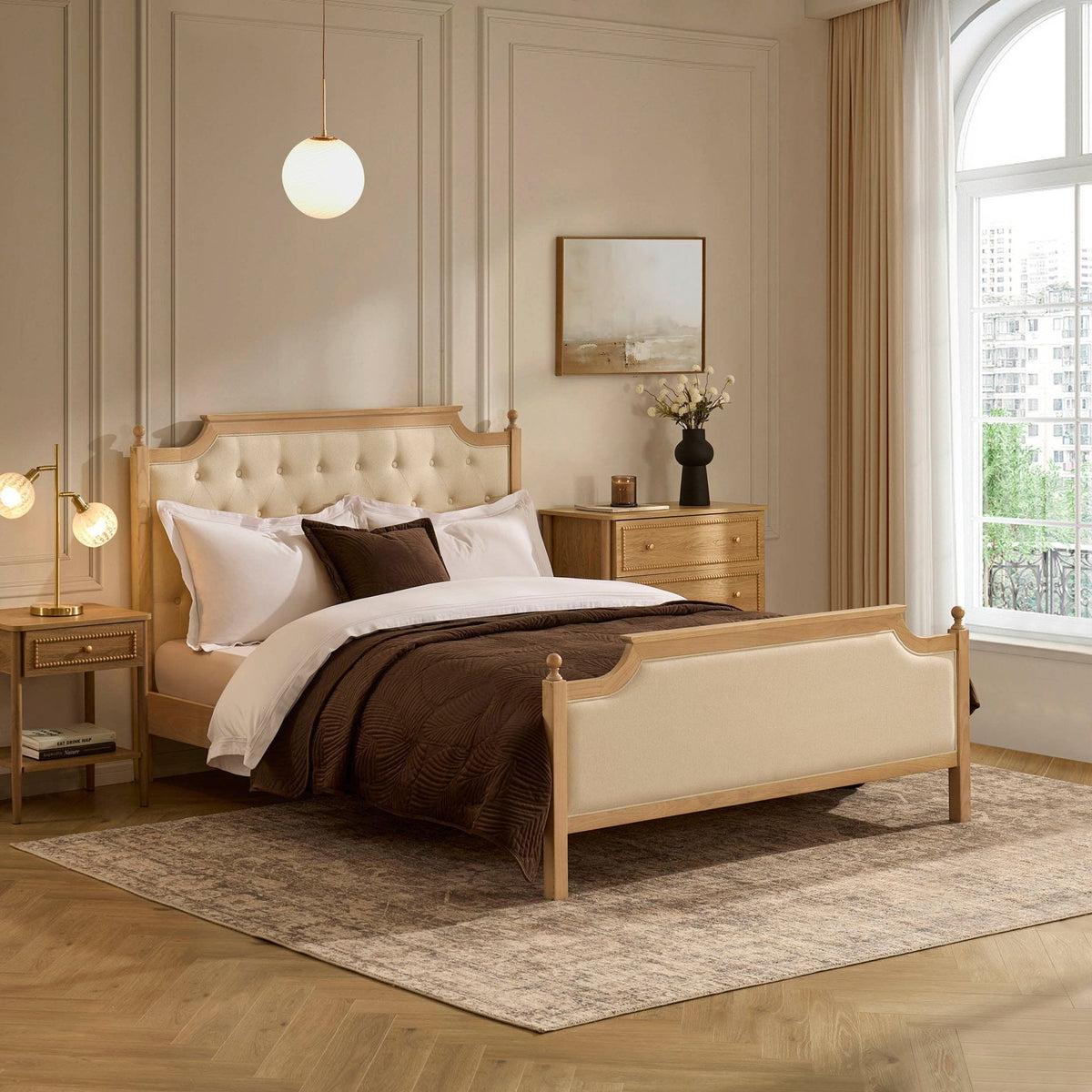 Luxor Bed Frame - Cream Linen — view 6