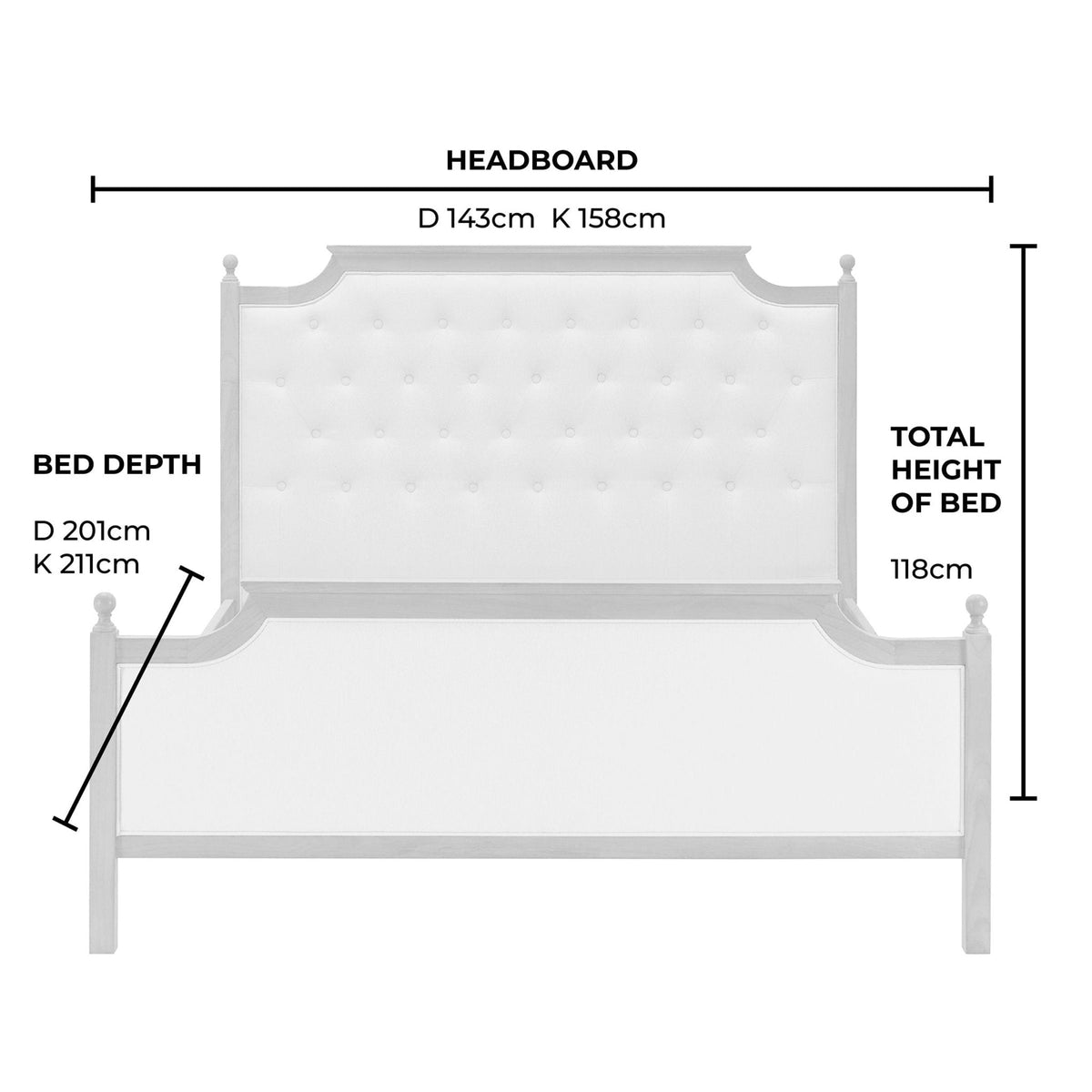 Luxor Bed Frame - Cream Linen — view 15